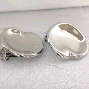 Rare Elsa Peretti Halston Signed Bean Earrings Vintage 70s Silver Sculptural XL